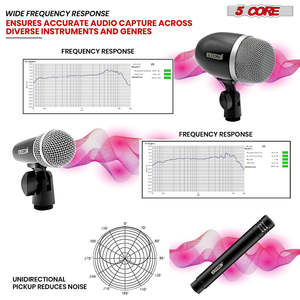 5 Core Conga Mic Snare Tom <b>Microphone</b> Drum Kit <b>Condenser</b> XLR Instrument Mics - Product Image 3