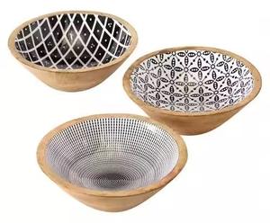 Belle coupelle en bois avec art émaillé, ustensile de cuisine polyvalent, bol à nourriture pour salade et fruits, prix direct d'usine - Product Image 4