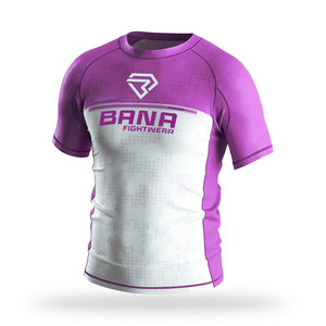Vente en gros d'éruptions cutanées personnalisées en polyester spandex MMA & BJJ Compression manches courtes unisexe BANA FIGHT WEAR fabriqué au Pakistan - Product Image 4