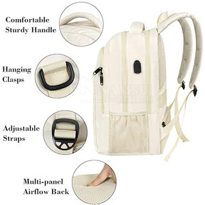 Mochila ligera unisex Bolsas Top Oxford Poliéster Forro Suave Plegable Casual Bajo MOQ Cierre de cremallera USB Precio barato - Product Image 6