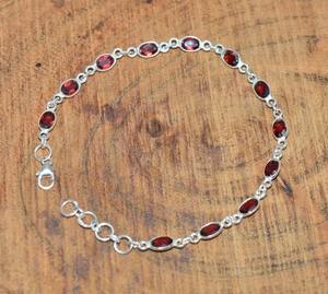 Jewelry For <b>Women</b> <b>Silver</b> Boho Style <b>Bracelet</b> Jewelry 925 <b>Sterling</b> <b>Silver</b> Garnet Gemstone Trending Handmade <b>Bracelet</b> Gift Love - Product Image 2