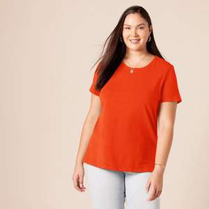 Camiseta Premium Plus Size para Mujer, Tejido Suave con Tacto de Pluma, Ajuste Delgado, Verano, Ecológica, Spandex/Algodón, Capa Suave y Fresca - Product Image 1