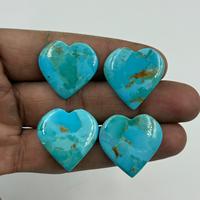 Pierre précieuse en turquoise de Muhave naturelle de haute qualité, forme de cœur lisse, pierre précieuse en vrac, personnalisable, bijoux DIY avec des perles de coquillage, d'os et de corail