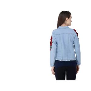 Vestes en jean personnalisées avec broderie sur toute la veste en jean pour femmes Broderie florale Vestes en jean pour femmes - Product Image 3