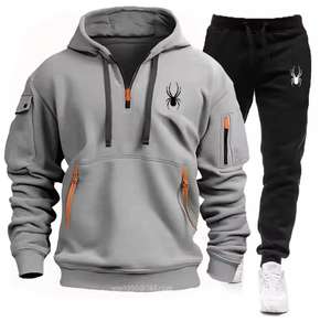 ชุดสูทสำหรับผู้ชายแบบระบายอากาศได้ดีวัสดุคุณภาพดีสไตล์ดีชุดวอร์มสำหรับผู้ชาย - Product Image 1