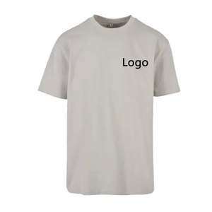 T-shirt décontracté pour homme en coton 100% lourd, surdimensionné, à épaules tombantes, col rond côtelé, design vierge, logo personnalisé, automne - Product Image 4