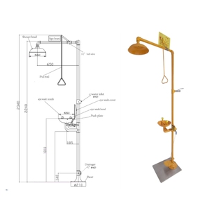 Kit de solución de lavado de ojos de seguridad industrial y de <span class=keywords><strong>laboratorio</strong></span> portátil <span class=keywords><strong>Ducha</strong></span> de <span class=keywords><strong>emergencia</strong></span> en material metálico - Product Image 4