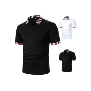 Vente en gros de t-shirts polos vierges respirants en pur coton pour hommes, polos avec logo personnalisé - Product Image 1