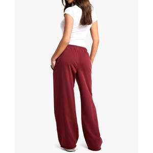 Pantalones de chándal acampanados holgados de algodón 100% personalizados OEM pantalones de chándal de invierno de pierna ancha con estilo frontal plano - Product Image 2