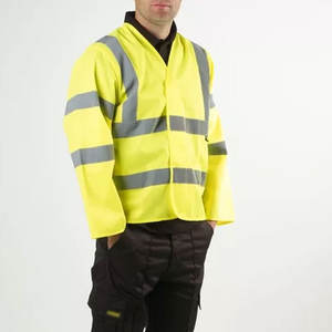 Chaleco de ropa de trabajo industrial de poliéster personalizable de la mejor calidad 2025 con mangas de seguridad reflectantes completas Logotipo personalizable - Product Image 3
