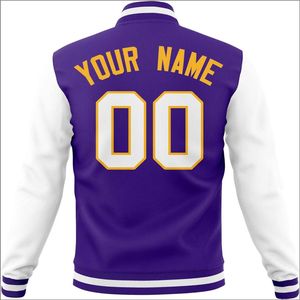 Opción personalizada de alta calidad de poliéster/algodón Varsity chaquetas hombres mujeres cuello redondo temporada de invierno un solo botón High Street Front - Product Image 3