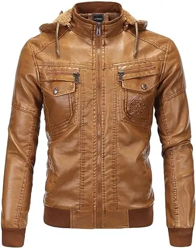 Мужская мотоциклетная куртка из натуральной кожи