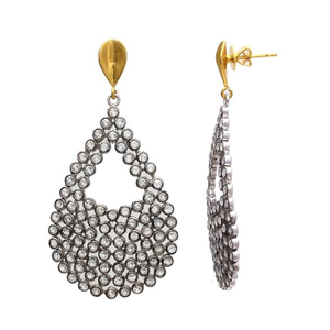 Boucles d'oreilles en argent Sterling 925 de forme ronde avec pierres précieuses topaze blanche, nouvel arrivage - Product Image 1