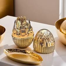 Juego de Cubiertos de diseño clásico con olla de diseño de huevo para el hogar, juego de vajilla de Hotel y restaurante, juego de vajilla de cuchara y tenedor de Color dorado - Product Image 6