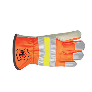Hi-Visibility Leather Safety <b>Gloves</b>-Multi-Purpose Tear-Resistant Breathable <b>Silicone</b>-Free for Mechanic Agriculture Garden Use - Product Image 4