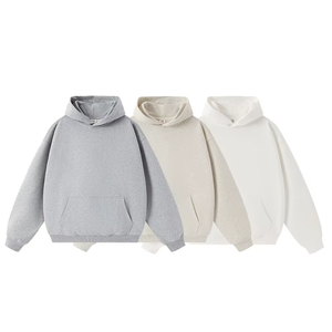 2025 hiver unisexe décontracté français éponge coton à capuche surdimensionné goutte épaule brodé grande poche kangourou sans ficelle unisexe - Product Image 1