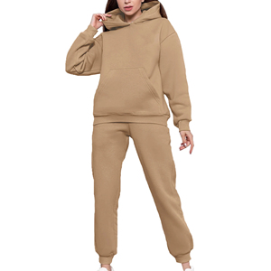 100% algodón polar venta al por mayor pulóver en blanco de gran tamaño mujeres chándal largo logotipo personalizado chándal - Product Image 1