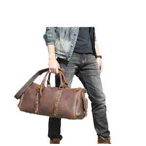 Bolso de lona de cuero plegable de poliéster Cierre de cremallera de Estilo Vintage Cómodo y portátil Bajo MOQ impermeable - Product Image 5