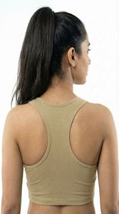 Soutien-gorge de sport beige en grès à maintien élevé pour femmes, sans couture, compression, gym, fitness, yoga, vêtements de sport, soutien-gorge personnalisé OEM - Product Image 6