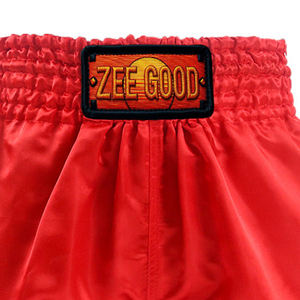 กางเกงชกมวยผู้ชายแบบปรับแต่งได้ ผ้าซาตินโพลีเอสเตอร์ ลายเรียบ สวมใส่สบาย เหมาะสำหรับฝึกมวยไทย ผ้าแคนวาสกันยับ เอวยางยืด - Product Image 6