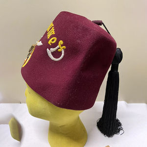 Sombrero Fez Masónico Shriner Borgoña de Lana Vintage, Sombrero Masónico de Alta Calidad, Personalizado, Mejor Venta, Sombrero Fez en Oferta - Product Image 5