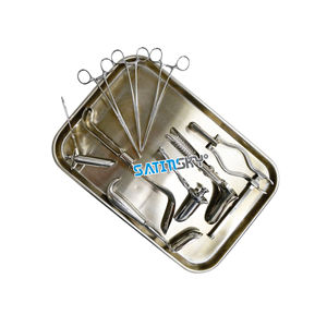 Kit chirurgical manuel réutilisable ENT Micro Ear Instruments Gold Set 3 pièces avec pinces crocodiles, ciseaux et pinces à coupelles, revêtement noir, certifié CE - Product Image 4