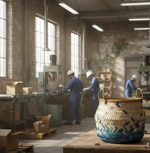 Panier de rangement pour vêtements en rotin naturel avec poignée - Forme ovale écologique, multi-usages, décoration d'intérieur - Product Image 4