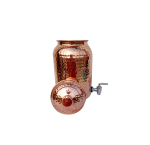 Dispensador de olla de agua de cobre puro Diseño de mariposa PCs 1 solo 2 vidrio con diseño de tapa de latón PCs - Product Image 5