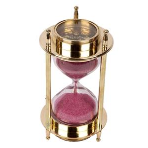 H.M.A Handicrafts Minuterie sablier en laiton vintage avec pinkNautical Hourglass Sand Brass Timer Décorations pour la maison 60 minutes - Product Image 1