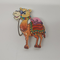 Aimant de réfrigérateur souvenir de voyage touristique en résine avec logo personnalisé, chameau, Marrakech, Maroc