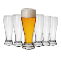 Ensemble de 6 verres à bière Pilsner élégants de 580 ml, en cristal transparent, pour bière Weizen, avec base lestée, pour la maison, le bar, les fêtes, les cadeaux