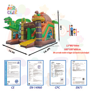 Castillo Hinchable Comercial Tema Dinosaurio con Tobogán y Obstáculos para Alquiler Fiestas Exteriores Mayorista - Product Image 6