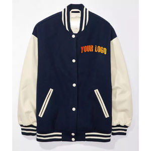 Classique femmes varsity veste laine mélange polaire manches élégant survêtement collège letterman bombardier mode décontractée en gros - Product Image 5