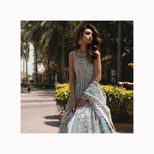 Último diseño de trabajo de bordado pesado Gharchola estilo Pakistán Salwar kameez para ropa de fiesta de Damas - Product Image 5