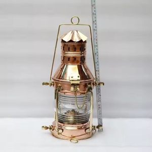 Lámpara de aceite de cobre pulido vintage Linterna de barco náutico de calidad premium para material de metal Diwali - Product Image 6