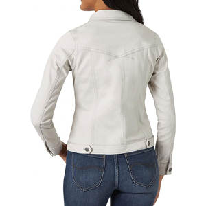 Veste en jean pour femmes en gros, style décontracté d'hiver, coupe slim, bleu, grande taille, style universitaire, vêtements d'extérieur - Product Image 4