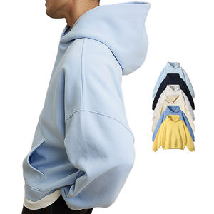 Sweatshirts à capuche pour hommes lourds Sweat à capuche vierge surdimensionné à épaules tombantes de haute qualité Logo personnalisé Streetwear Hoodies - Product Image 1