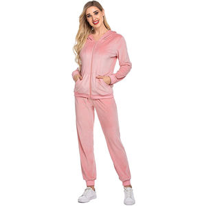 Luxurious Quality Women's 2-Piece Velvet Sweatsuit Pullover Hoodies and Pants Custom Logo <b>Velour</b> <b>Tracksuits</b> for Winter - Product Image 4