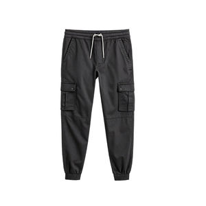 Joggers de sarga de carga con 6 bolsillos para hombre, elegantes y duraderos para ropa informal, con cintura ajustable, bolsillos profundos y cómodos - Product Image 6