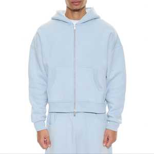 100% algodón Unisex Zip Up Hoodie Vintage Wash con logotipo personalizado Screen Print Rhinestones Zip UP Hoodies Sudaderas con capucha duraderas para hombres - Product Image 6