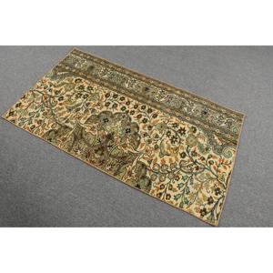 Tapis turc vintage 2,8x4,9 pi (85x149 cm), tapis abstrait marron - Product Image 2