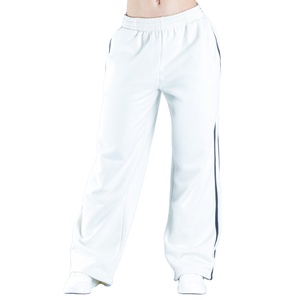Pantalones Jogger de Mujer de Algodón de Alta Calidad OEM Personalizados, Blancos, Anchos, con Rayas Laterales, Pantalones de Mujer 2026 - Product Image 2