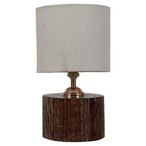 Lampe de table décorative artisanale avec base en bois de manguier naturel et abat-jour en tissu de qualité supérieure pour la décoration de la maison et du bureau - Product Image 4