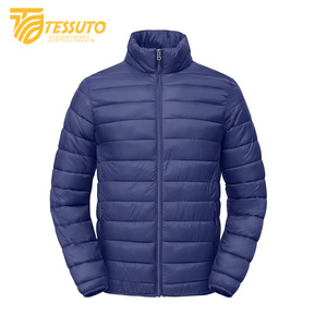 Veste matelassée en satin personnalisée pour hommes Manteau d'hiver rembourré à bulles imperméable avec fermeture à glissière Vêtements d'extérieur de courte longueur - Product Image 6