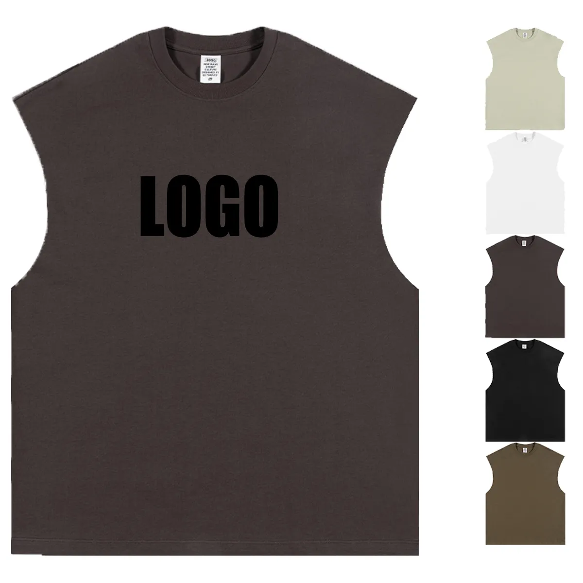 T-shirt con Logo personalizzato senza maniche Custom plus size, camicie da produttore di abbigliamento senza maniche