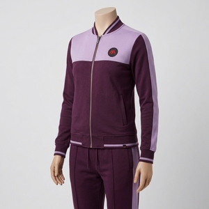 Ensemble de survêtement décontracté pour homme, violet lilas, avec veste zippée intégrale et pantalon de jogging, vêtements de sport unis pour l'entraînement, la gym, la course et le fitness - Product Image 3