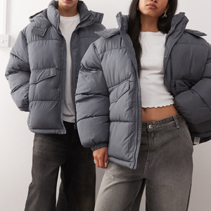 Chaqueta de Plumón Impermeable para Mujer con Logotipo Personalizado al por Mayor, Chaqueta de Invierno Informal de Fábrica, Chaqueta Unisex Extra Grande OEM - Product Image 3