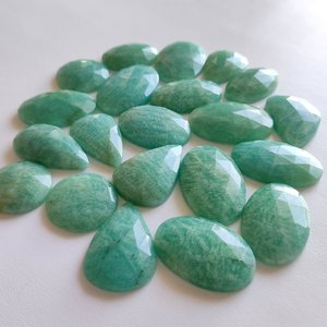 100% Naturel Amazonite Mélange Forme Lisse Dos Plat Lâche Véritable Cabochon Calibré Pierres Précieuses à Prix D'usine En Gros En Vrac - Product Image 4