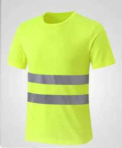 Camisetas de seguridad laboral reflectantes de manga corta personalizadas con cinta reflectante Ropa de trabajo de alta visibilidad de seguridad minera de fábrica - Product Image 3