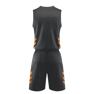 Conjunto de Uniforme de Baloncesto Personalizado, Negro y Naranja, Jersey sin Mangas, Pantalones Cortos, Absorbente de Humedad, Transpirable, 100% Poliéster, Unisex, Adulto - Product Image 4